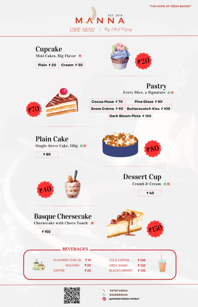 Manna Cafe Menu