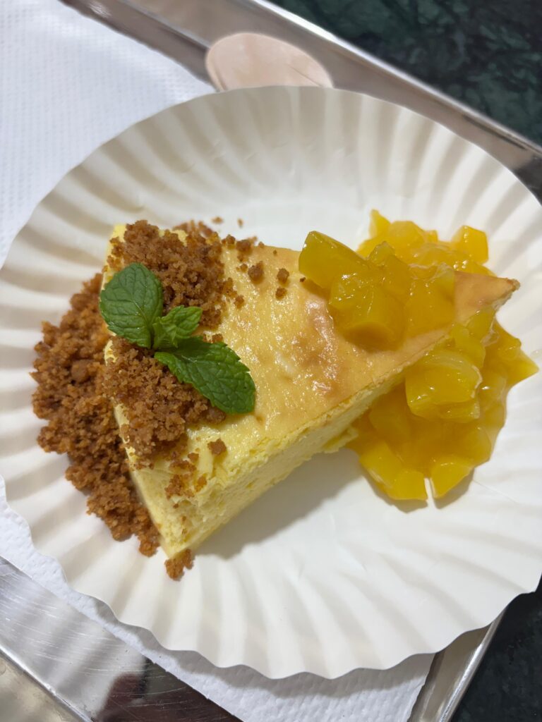 Mango Cheesecake with Pineapple Compote